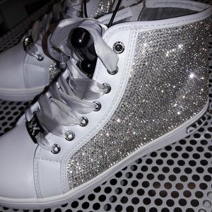 GIRLS MICHAEL KORS RHINESTONED HI-TOPS